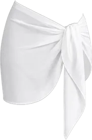 white sheer wrap waist cover up skirt