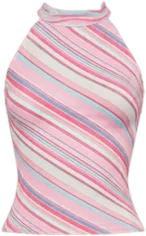 diagonal stripe halter tank top tank