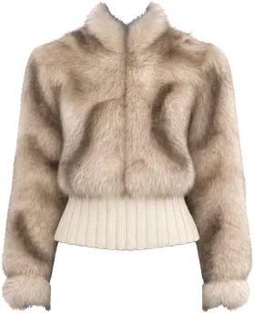 fur and knit jacket jacket