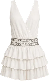 white tiered ruffle wrap mini dress mini dress