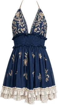 navy sequin applique halter mini dress mini dress